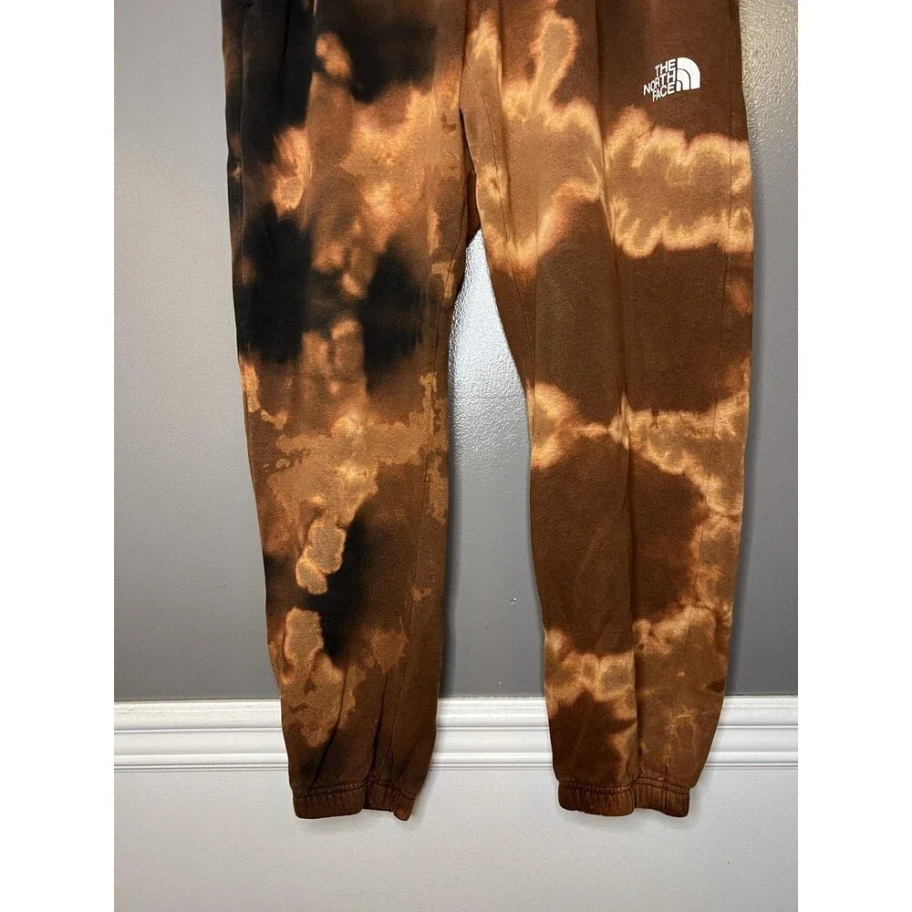 The North Face Sweatpants Mens Medium Brown Tie Dye Logo Jogger Pants Lounge
